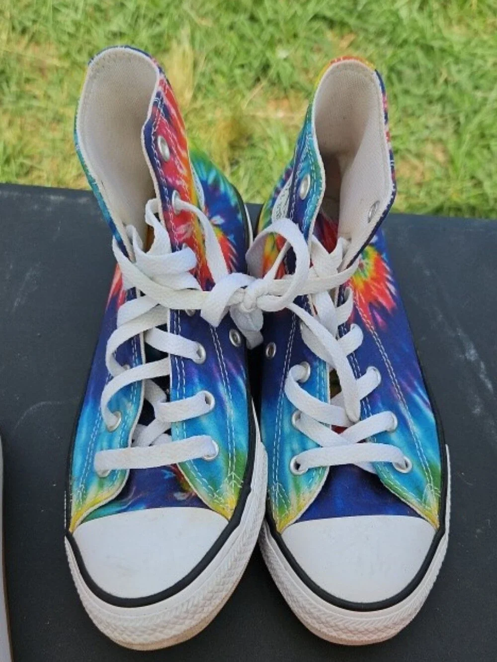 Converse Brand Tie-Dye High Top Canvas Sneakers - Multicolor Size 3